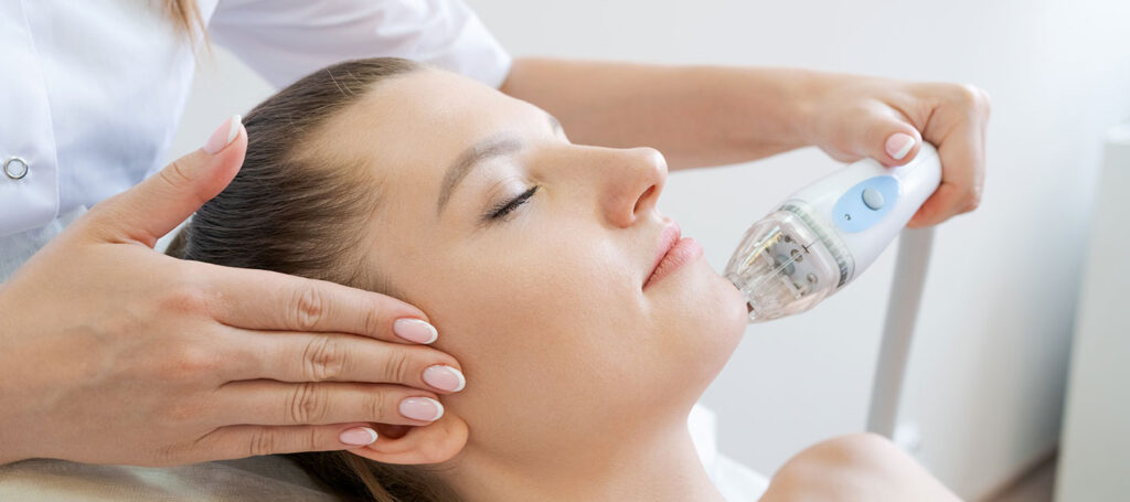Professional microneedling treatment