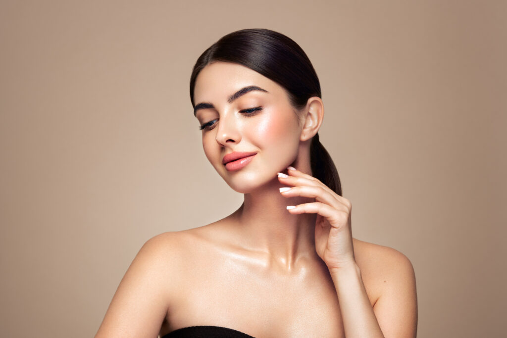glowing skin after microneedling treatment
