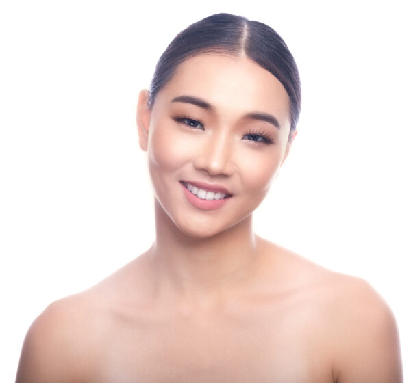 beautiful young woman with glowing skin